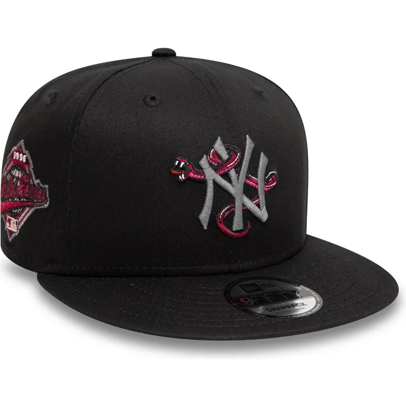 schwarze-flache-snapback-kappe-mit-grauem-logo-9fifty-icon-von-new-york-yankees-mlb-snake-von-new-era