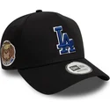 casquette-courbee-noire-snapback-avec-logo-bleu-9forty-a-frame-world-series-patch-los-angeles-dodgers-mlb-new-era