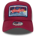 casquette-trucker-rouge-9forty-a-frame-patch-los-angeles-dodgers-mlb-new-era