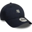 marinebla-justerbar-9forty-seersucker-kasket-fra-new-york-yankees-mlb-fra-new-era