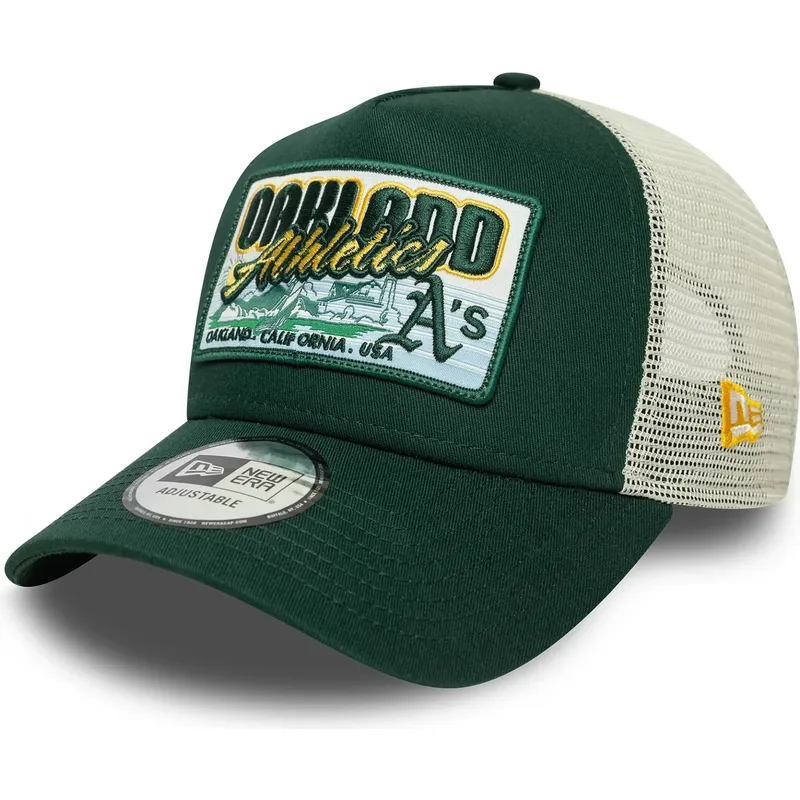 shapka-izvita-traker-zelena-snapbek-9forty-a-frame-patch-na-oakland-athletics-mlb-ot-new-era