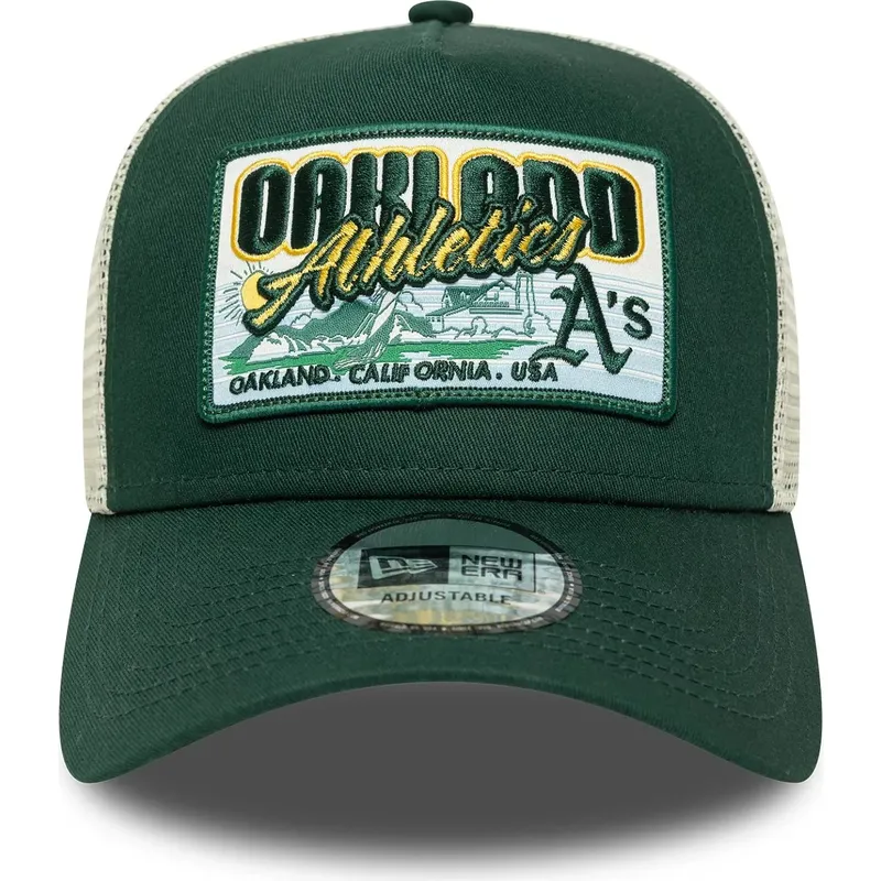 shapka-izvita-traker-zelena-snapbek-9forty-a-frame-patch-na-oakland-athletics-mlb-ot-new-era