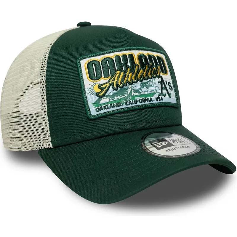 shapka-izvita-traker-zelena-snapbek-9forty-a-frame-patch-na-oakland-athletics-mlb-ot-new-era