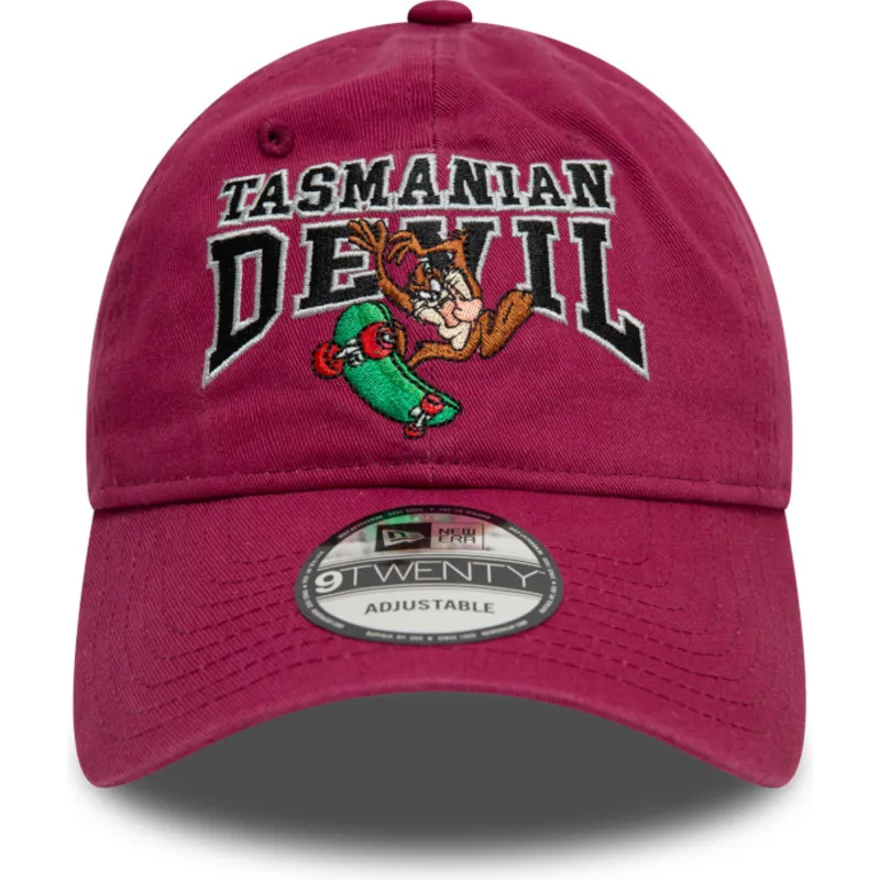 shapka-izvita-chervena-reguliruem-9twenty-washed-na-tasmania-looney-tunes-ot-new-era