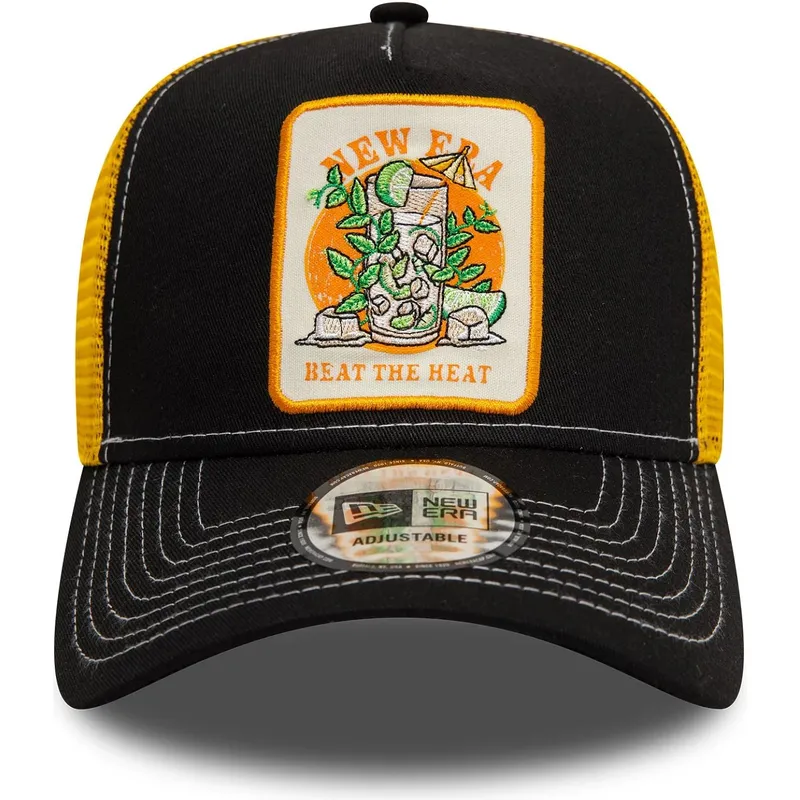 sort-og-gul-9forty-a-frame-summer-patch-trucker-kasket-fra-beat-the-heat-fra-new-era