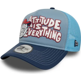 Casquette trucker bleue 9FORTY A Frame Graphic Attitude Is Everything New Era