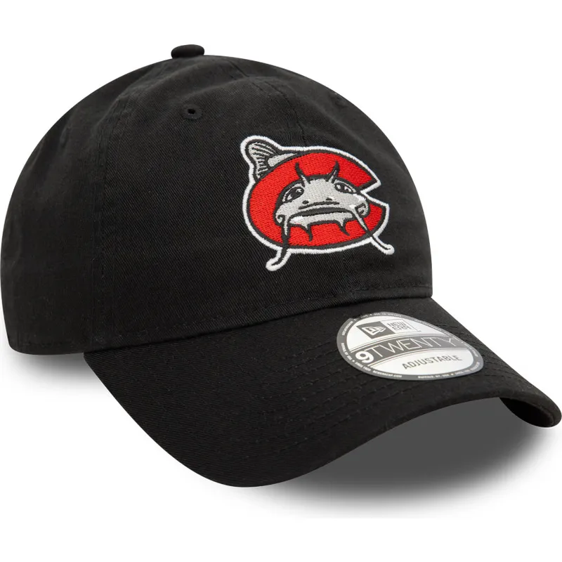 schwarze-verstellbare-gebogene-kappe-9twenty-von-carolina-mudcats-milb-von-new-era