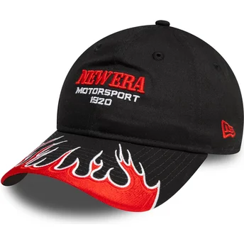 Schwarze gebogene verstellbare Damenkappe 9TWENTY Flame Visor von New Era