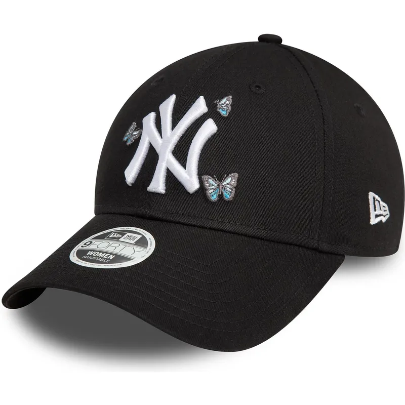 shapka-izvita-cherna-reguliruem-9twenty-icon-butterflies-na-new-york-yankees-mlb-ot-new-era