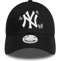 shapka-izvita-cherna-reguliruem-9twenty-icon-butterflies-na-new-york-yankees-mlb-ot-new-era