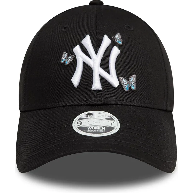 shapka-izvita-cherna-reguliruem-9twenty-icon-butterflies-na-new-york-yankees-mlb-ot-new-era