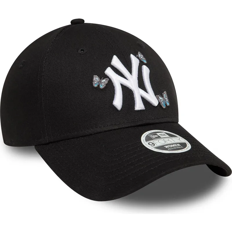 shapka-izvita-cherna-reguliruem-9twenty-icon-butterflies-na-new-york-yankees-mlb-ot-new-era