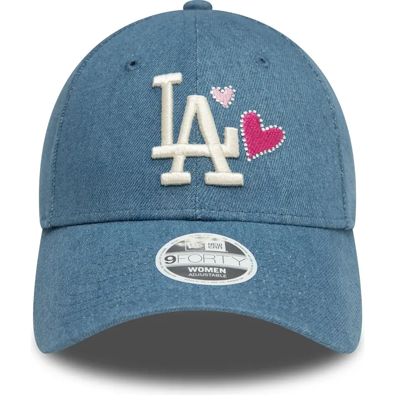 shapka-izvita-sinya-reguliruem-9forty-denim-icon-heart-na-los-angeles-dodgers-mlb-ot-new-era