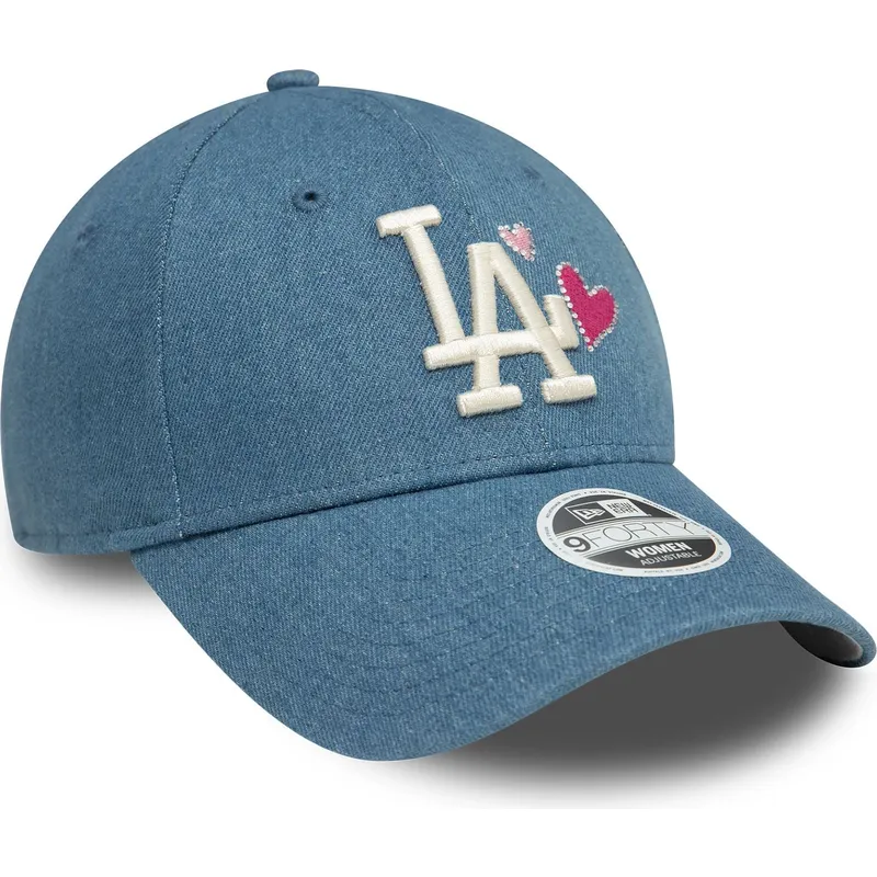 shapka-izvita-sinya-reguliruem-9forty-denim-icon-heart-na-los-angeles-dodgers-mlb-ot-new-era