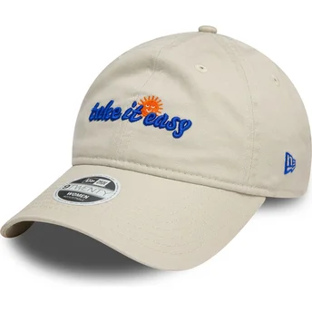 New Era Curved Brim Дамска 9TWENTY Take It Easy Бежова Регулируема Шапка