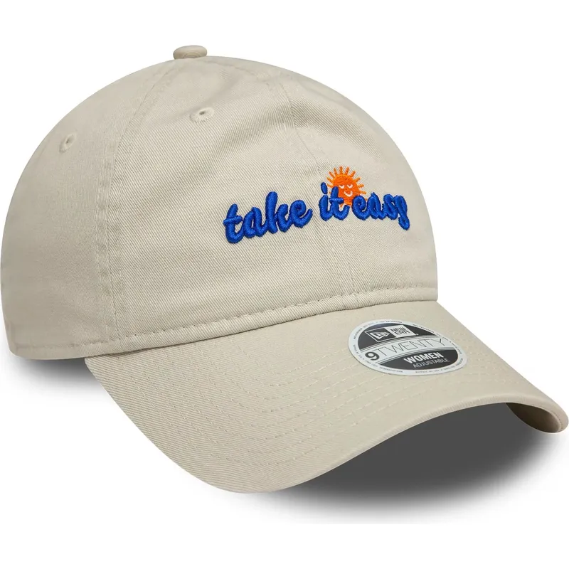 new-era-curved-brim-damska-9twenty-take-it-easy-bezhova-reguliruema-shapka