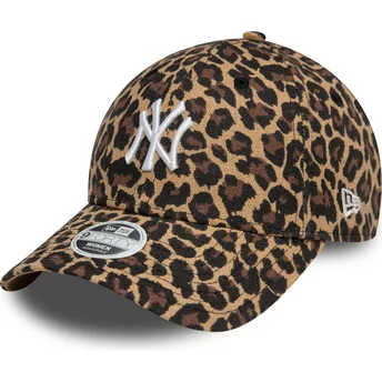 Шапка извита леопард регулируем 9FORTY на New York Yankees MLB от New Era