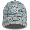verstellbare-blaue-damen-cap-9forty-tweed-der-new-york-yankees-mlb-von-new-era