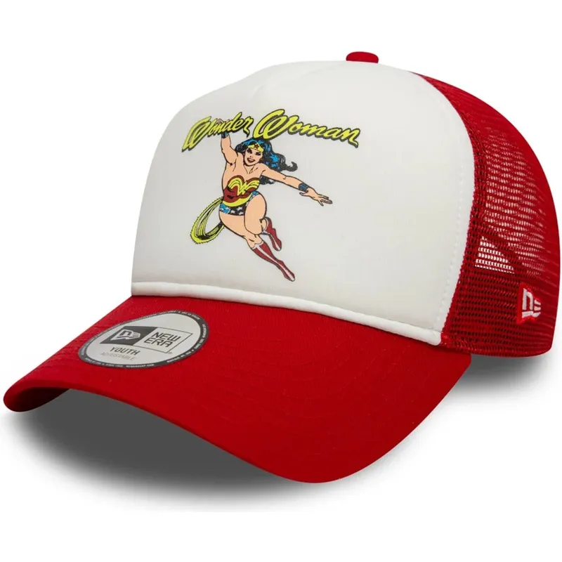 shapka-izvita-traker-chervena-snapbek-za-deca-9forty-a-frame-na-wonder-woman-dc-comics-ot-new-era
