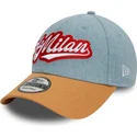 casquette-courbee-bleue-et-marron-ajustable-9forty-denim-ac-milan-serie-a-new-era