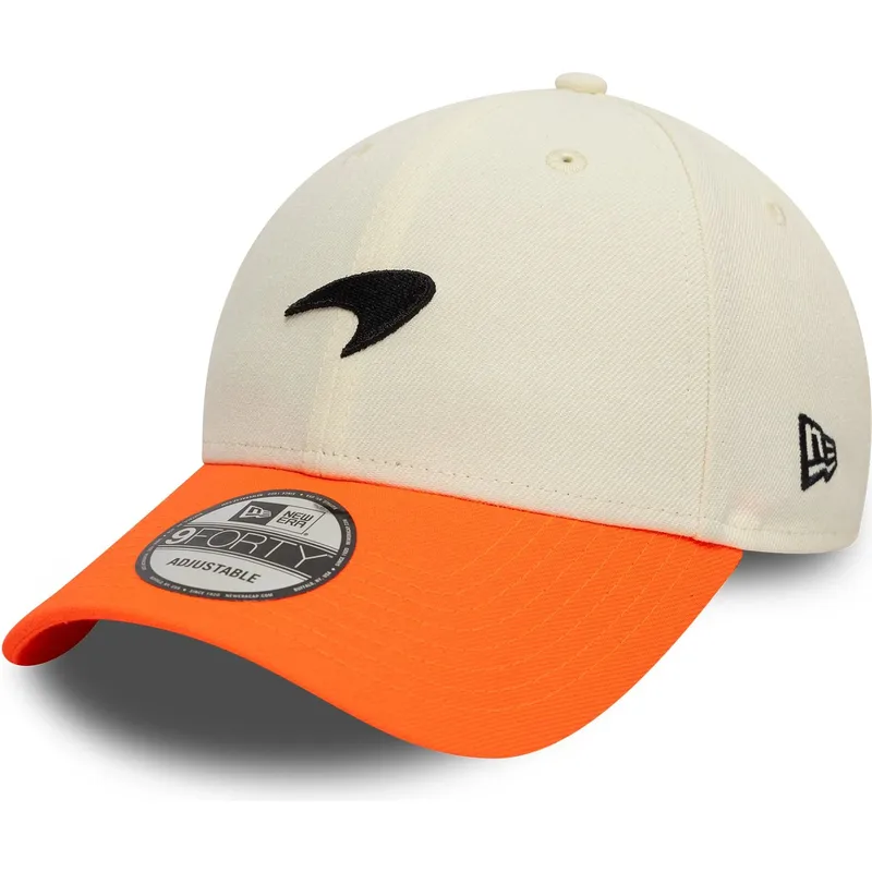 shapka-izvita-oranzhev-reguliruem-9forty-contrast-visor-na-mclaren-racing-formula-1-ot-new-era