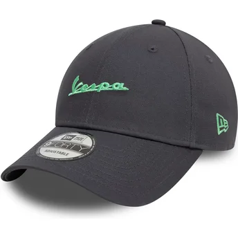 Casquette courbée grise ajustable avec logo vert 9FORTY Side Print Vespa Piaggio New Era