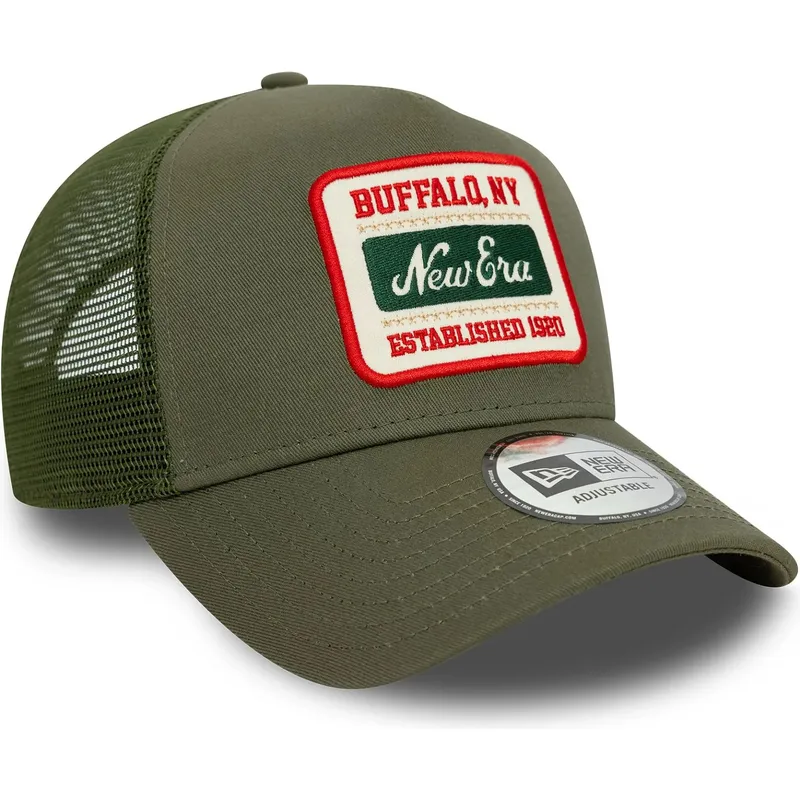 grune-trucker-kappe-9forty-a-frame-patch-von-new-era