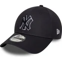 casquette-courbee-bleue-marine-ajustable-avec-logo-bleu-marine-9forty-outline-new-york-yankees-mlb-new-era