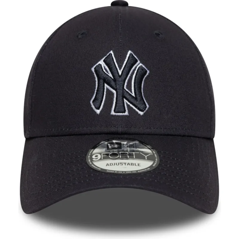 justerbar-marinebla-buet-kasket-med-marineblat-logo-9forty-outline-new-york-yankees-mlb-fra-new-era