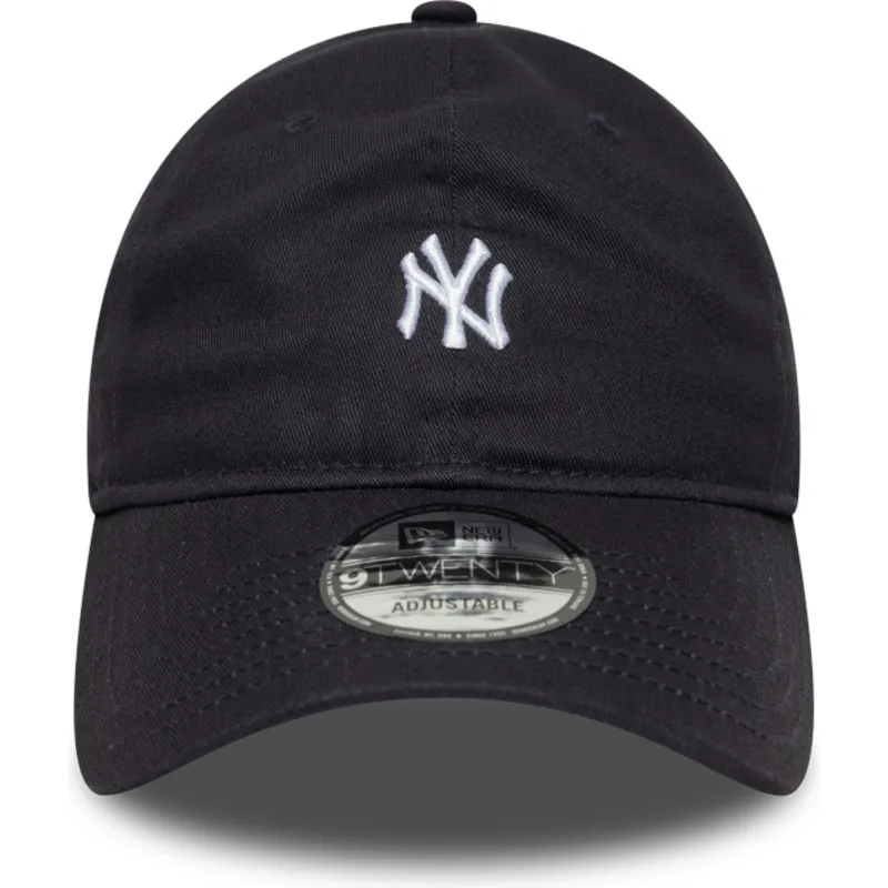 justerbar-9twenty-marinebla-buet-kasket-med-mini-logo-fra-new-york-yankees-mlb-fra-new-era