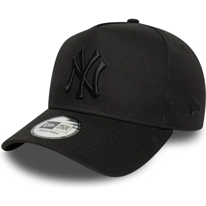 sort-curved-snapback-kasket-med-sort-e-frame-league-essential-logo-fra-new-york-yankees-mlb-fra-new-era
