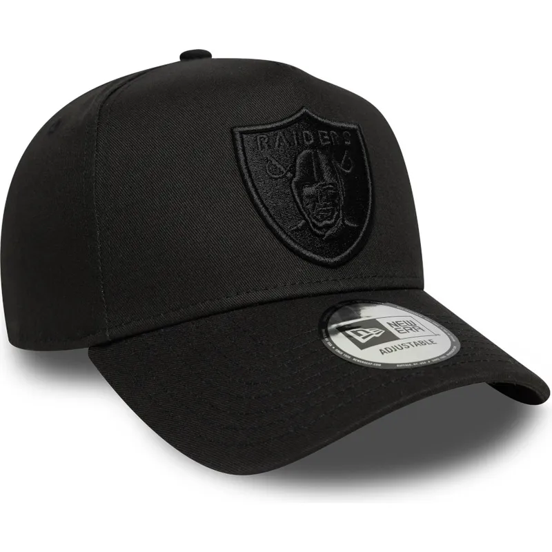 shapka-izvita-cherna-snapbek-e-frame-essential-na-las-vegas-raiders-nfl-ot-new-era
