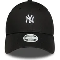 new-era-new-york-yankees-mlb-9forty-mini-logo-justerbar-sort-kvindekasket-med-buet-skygge