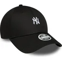 new-era-new-york-yankees-mlb-9forty-mini-logo-justerbar-sort-kvindekasket-med-buet-skygge