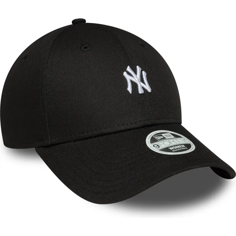 buet-sort-justerbar-kasket-til-kvinder-9forty-mini-logo-fra-new-york-yankees-mlb-fra-new-era