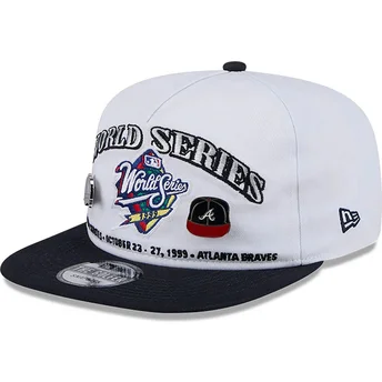 New Era Плоска Периферия Голфър Championship Pin New York Yankees & Atlanta Braves MLB Бяла и Черна Шапка с Копче