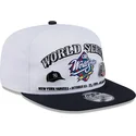 hvid-og-sort-flat-cap-snapback-golfer-championship-pin-fra-new-york-yankees-atlanta-braves-mlb-fra-new-era