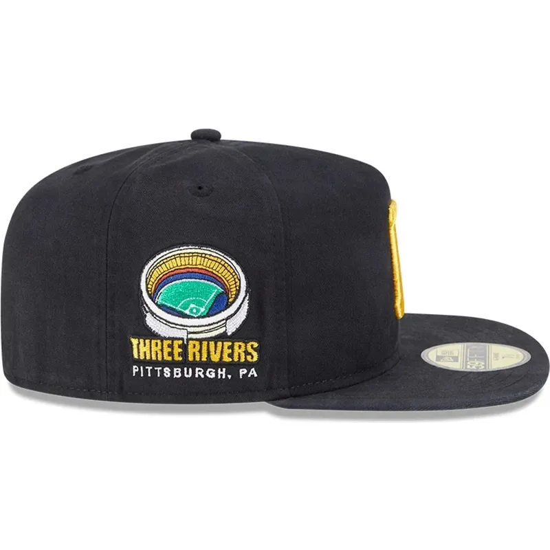schwarze-enganliegende-59fifty-a-frame-flatcap-championship-side-flag-der-pittsburgh-pirates-mlb-von-new-era