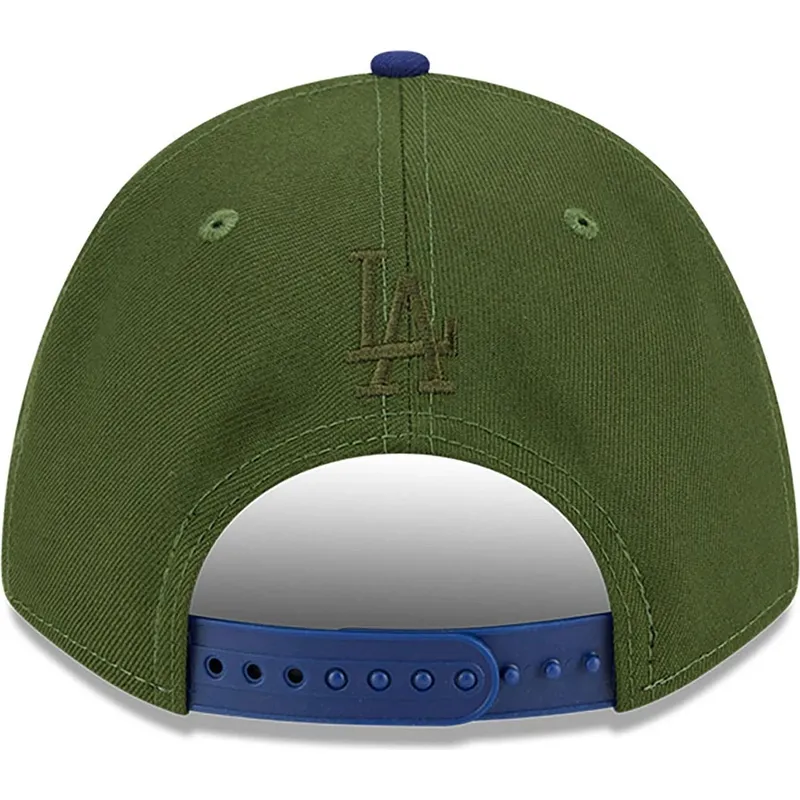new-era-izvita-kozirka-9forty-m-crown-city-feature-los-angeles-dodgers-mlb-zelena-i-sinya-shapka-s-tik-tak-zakopchavane