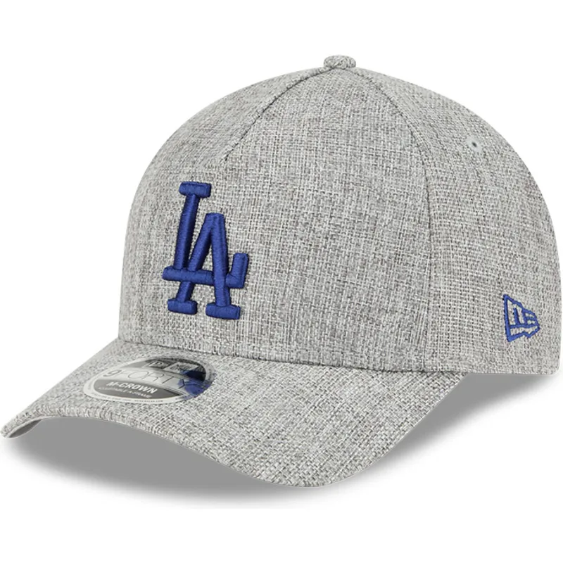 shapka-izvita-siv-snapbek-9forty-m-crown-a-frame-cotton-weave-na-los-angeles-dodgers-mlb-ot-new-era