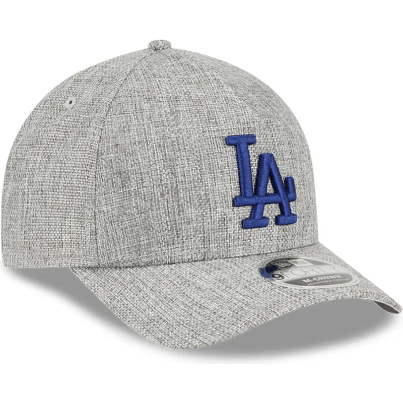 shapka-izvita-siv-snapbek-9forty-m-crown-a-frame-cotton-weave-na-los-angeles-dodgers-mlb-ot-new-era
