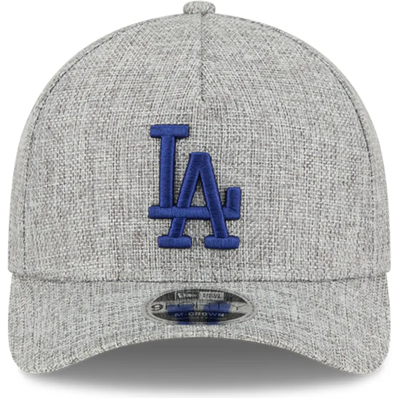 shapka-izvita-siv-snapbek-9forty-m-crown-a-frame-cotton-weave-na-los-angeles-dodgers-mlb-ot-new-era