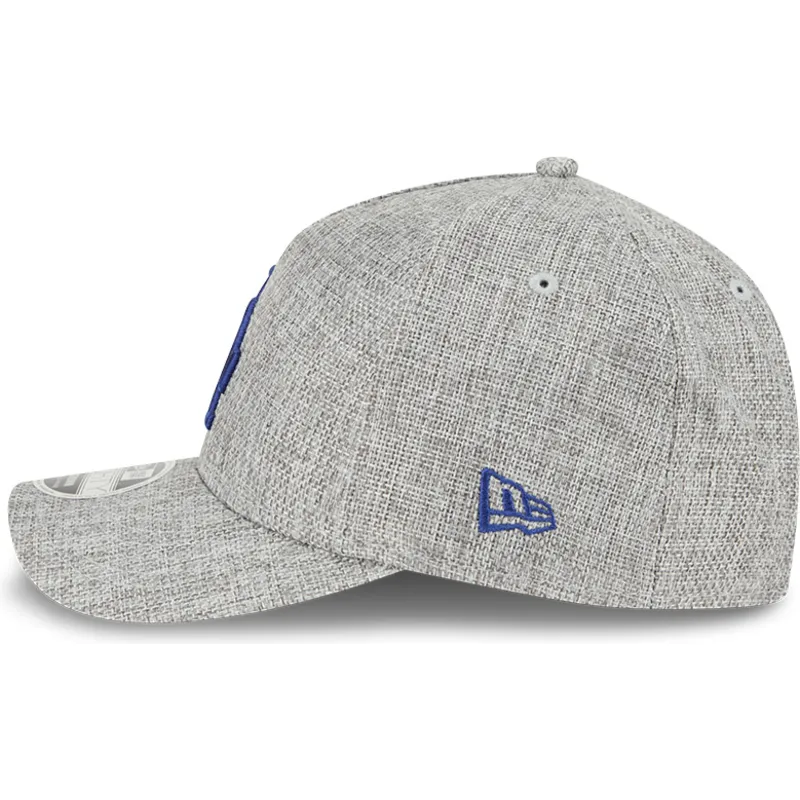 shapka-izvita-siv-snapbek-9forty-m-crown-a-frame-cotton-weave-na-los-angeles-dodgers-mlb-ot-new-era