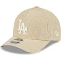beige-gebogener-snapback-9forty-m-crown-a-frame-cotton-weave-kappe-der-los-angeles-dodgers-mlb-von-new-era