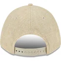 beige-gebogene-snapback-kappe-9forty-m-crown-a-frame-cotton-weave-der-los-angeles-dodgers-mlb-von-new-era