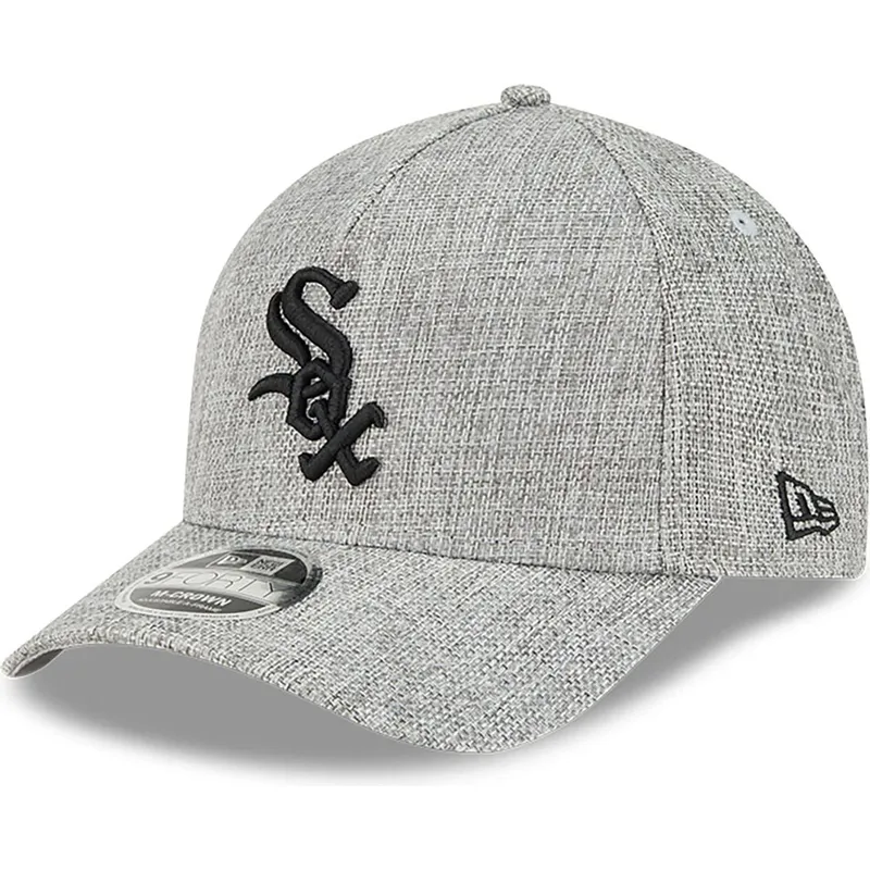 shapka-izvita-siv-snapbek-9forty-m-crown-a-frame-cotton-weave-na-chicago-white-sox-mlb-ot-new-era