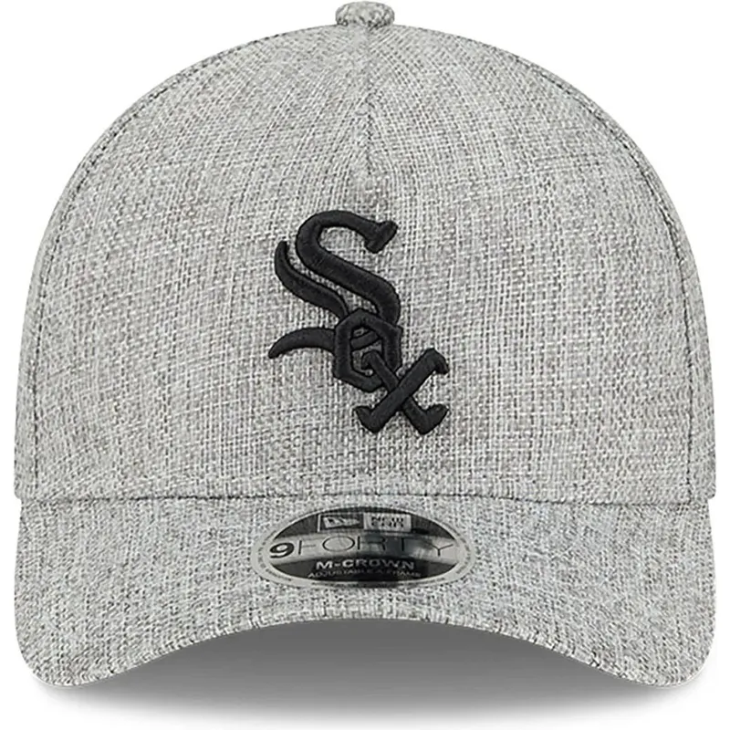 shapka-izvita-siv-snapbek-9forty-m-crown-a-frame-cotton-weave-na-chicago-white-sox-mlb-ot-new-era
