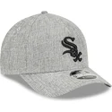 casquette-courbee-grise-snapback-9forty-m-crown-a-frame-cotton-weave-chicago-white-sox-mlb-new-era