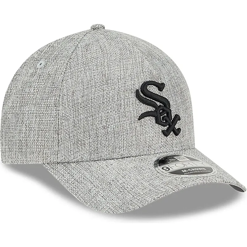 shapka-izvita-siv-snapbek-9forty-m-crown-a-frame-cotton-weave-na-chicago-white-sox-mlb-ot-new-era