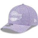violette-gebogene-snapback-kappe-9forty-m-crown-a-frame-cotton-weave-der-los-angeles-lakers-nba-von-new-era